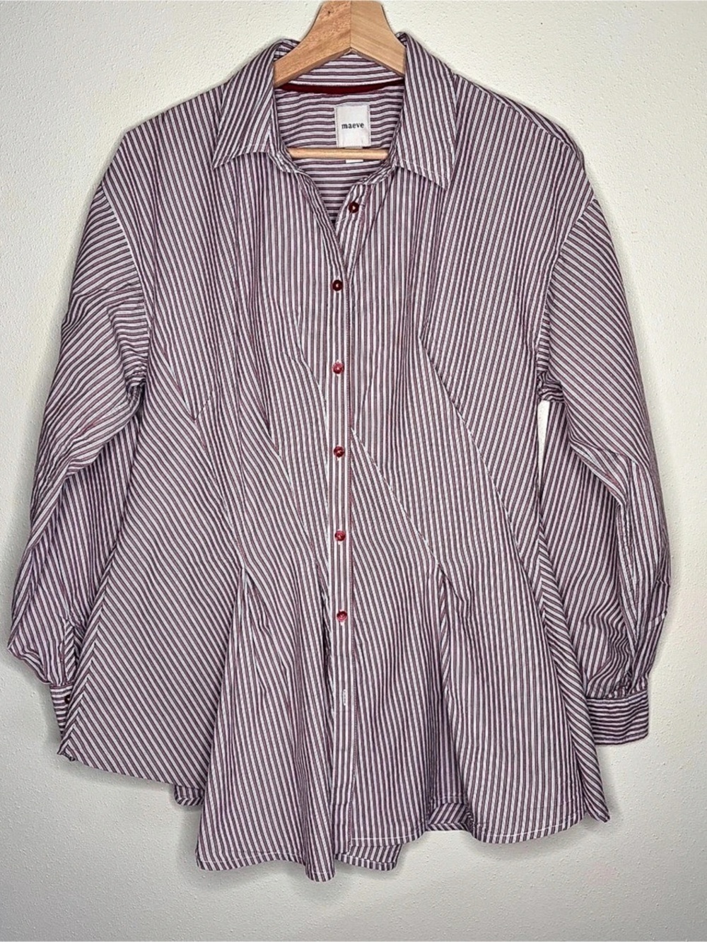 Maeve Striped Cotton Button Down Size Medium